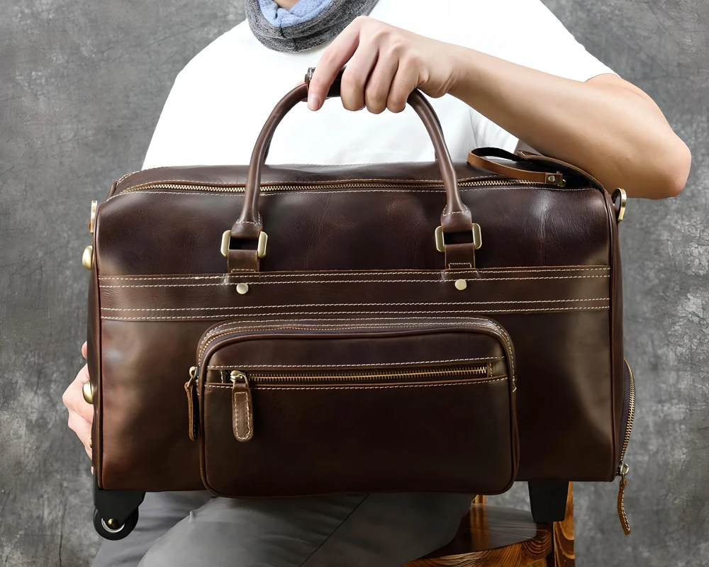 leather carry-on bag